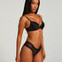 V-shaped Brazilian knickers mesh, Black
