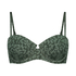 Tonal Leo Padded push-up underwired bikini top Cup A - E, Green