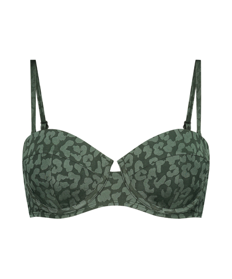 Tonal Leo Padded push-up underwired bikini top Cup A - E, Green