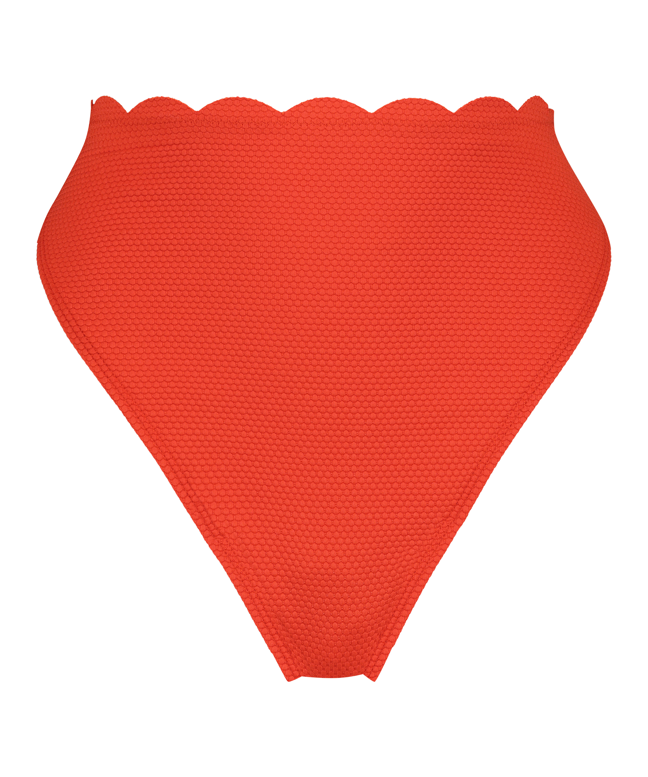 High-cut Scallop bikini bottoms, Red, main