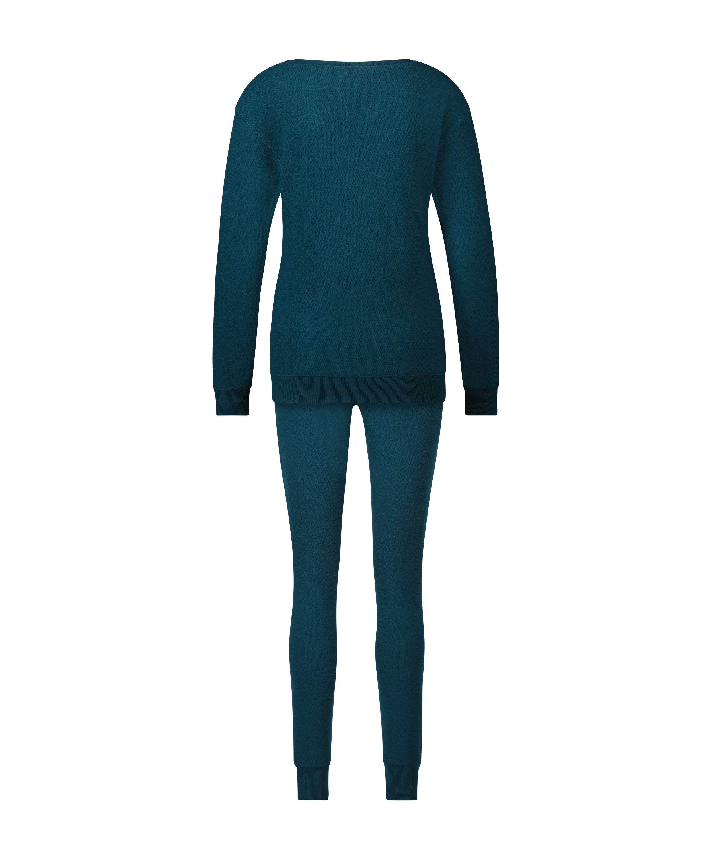 Waffle Placket Pyjama, Blue, main