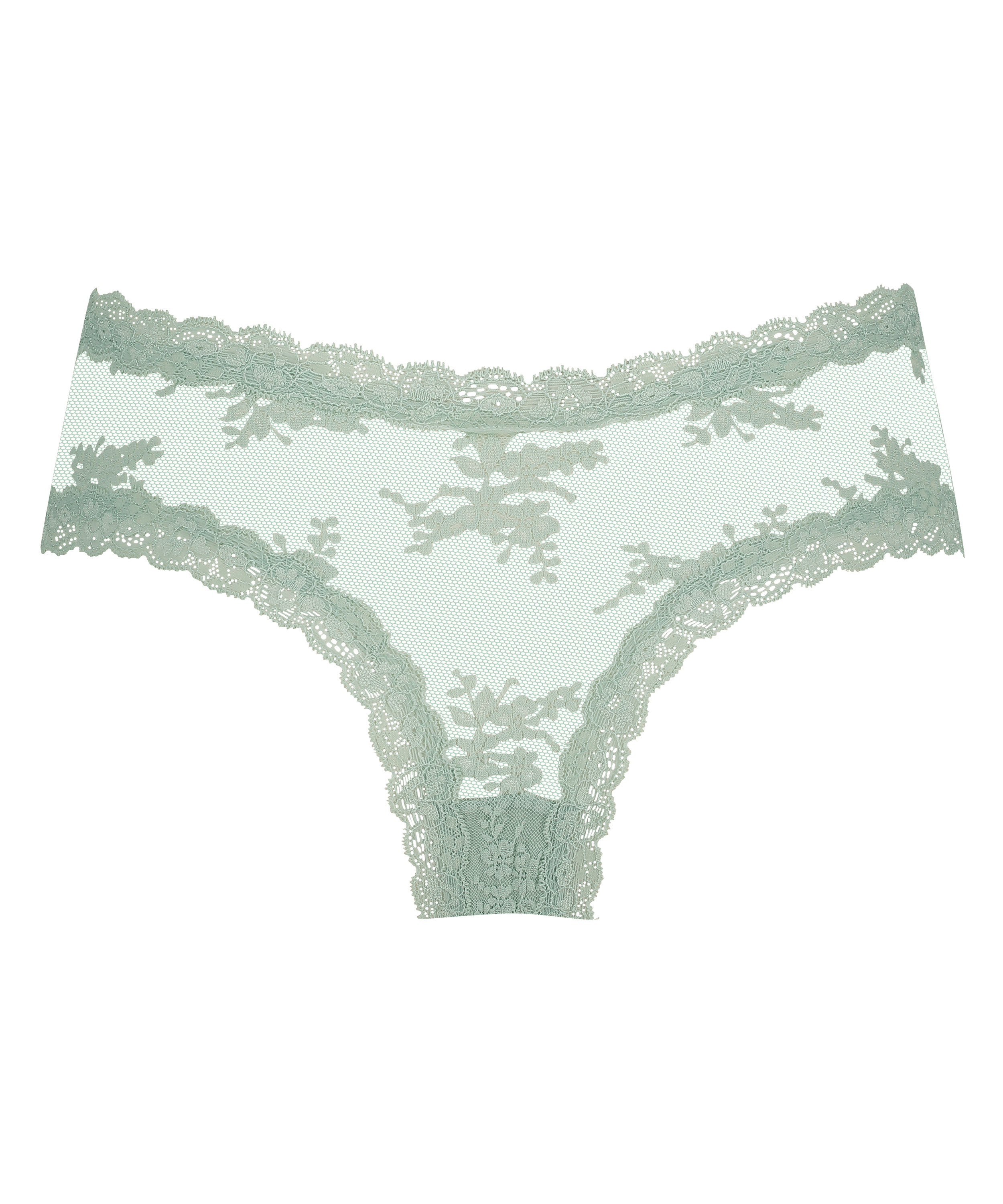 V-shaped Brazilian knickers mesh, Green, main