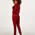 Tall Velours Jogging Bottoms, Red