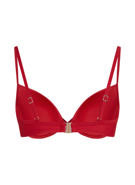 Luna padded bikini top, Red