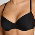 Luxe Padded Underwired Bikini Top, Black