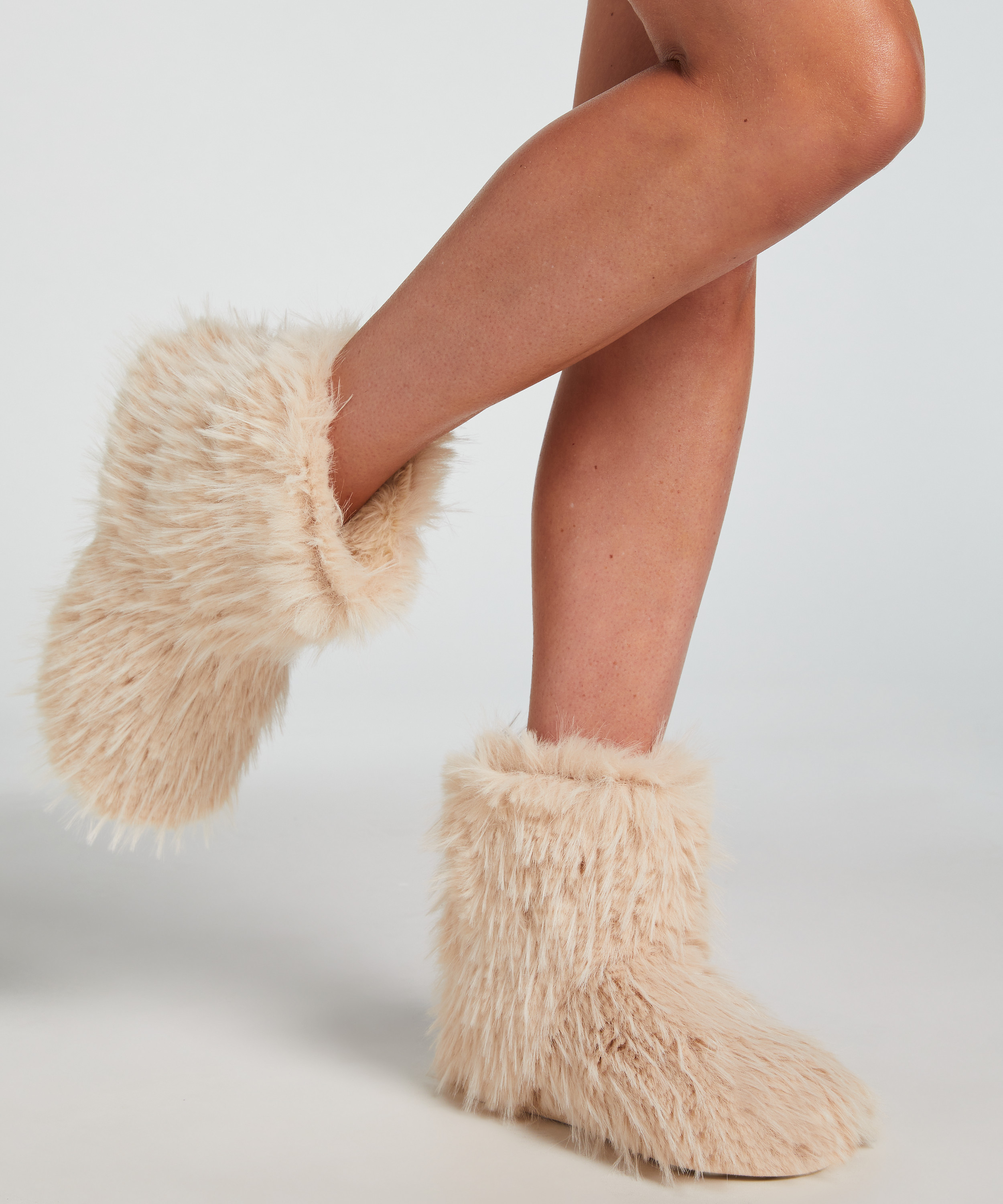 Fur Slippers, White, main