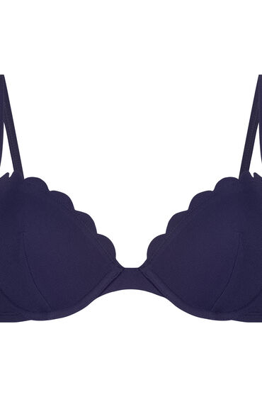 Hunkemöller Scallop padded underwired bikini-top Blue