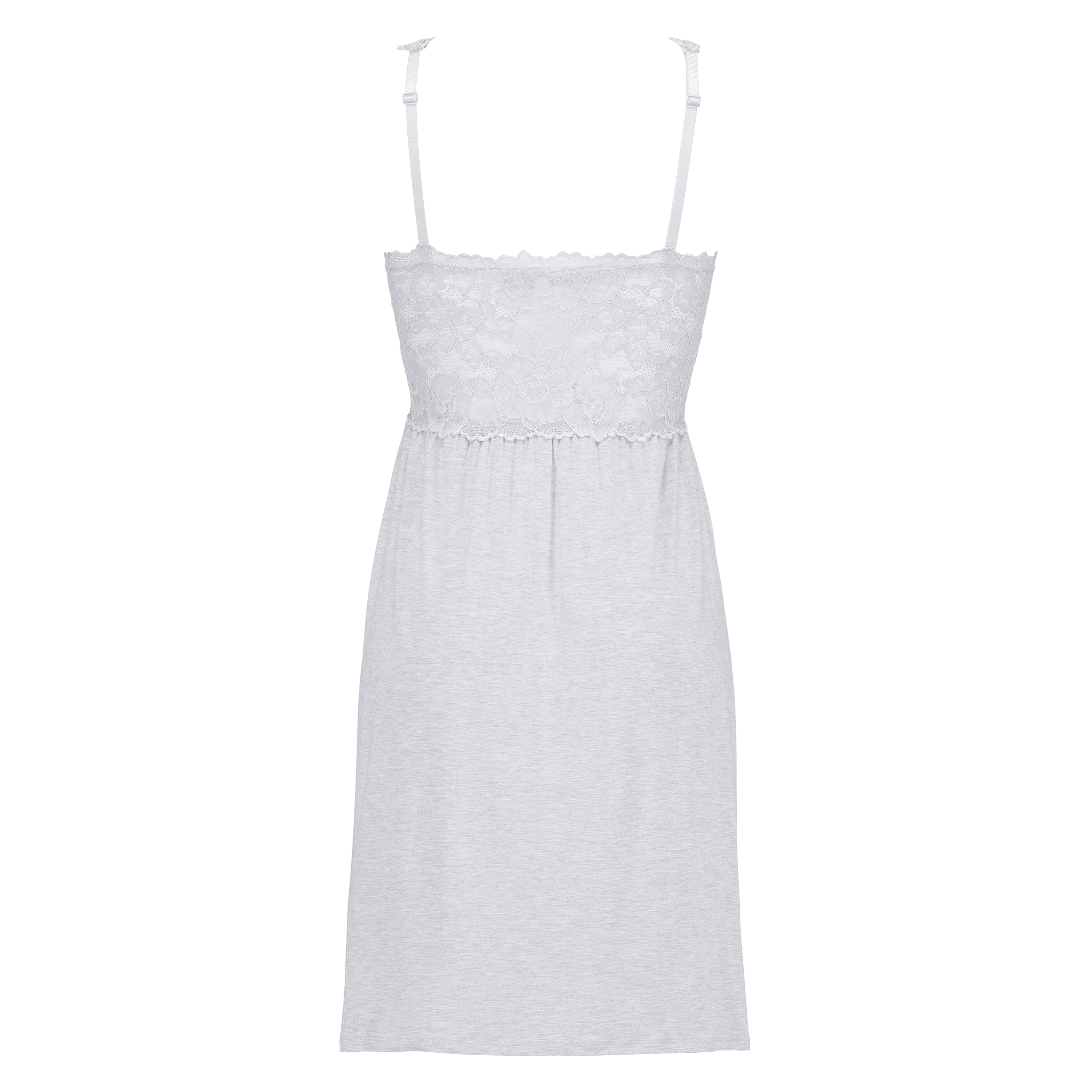 Modal Lace Slip Dress, Gray, main