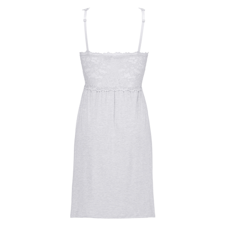 Modal Lace Slip Dress, Gray
