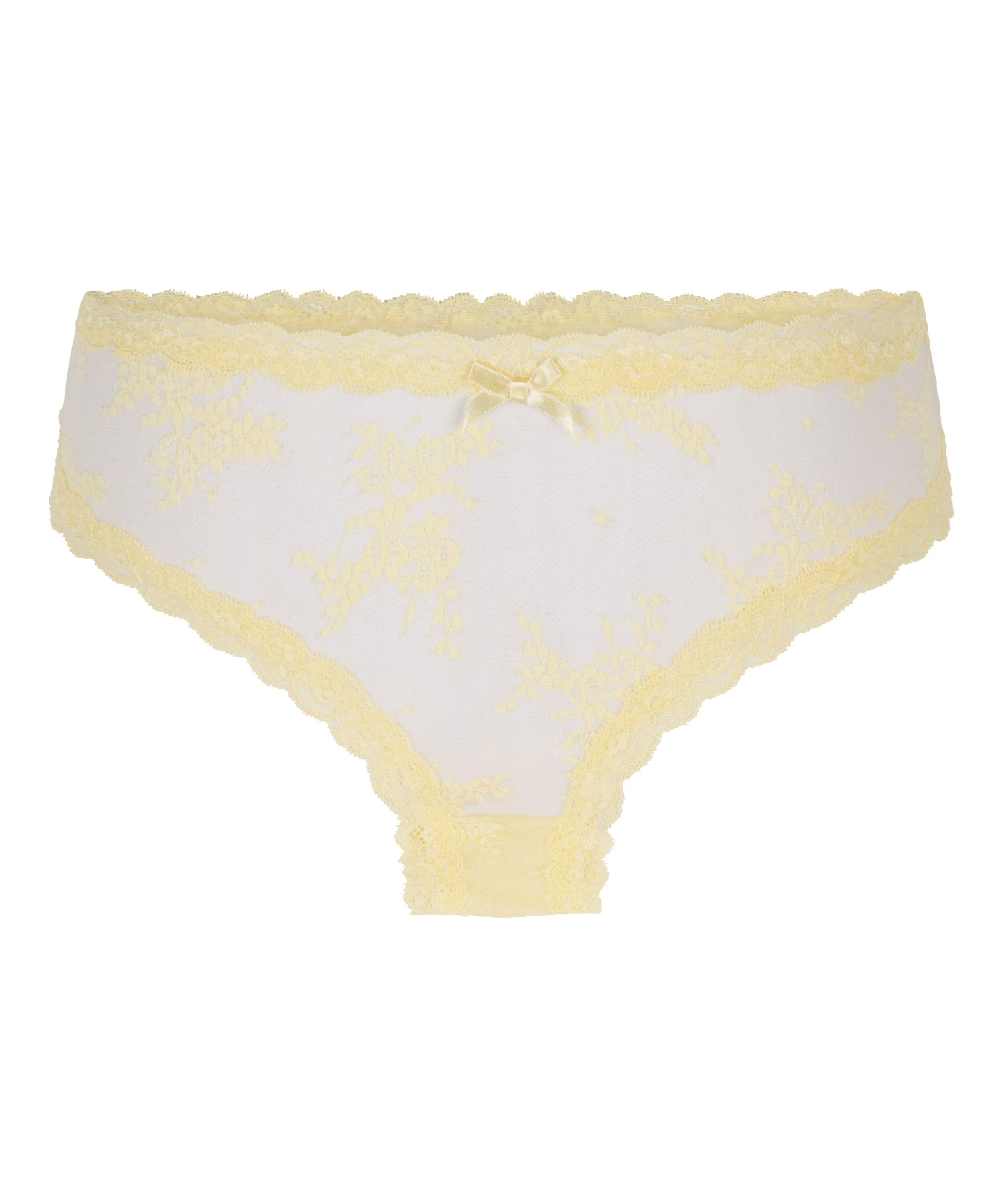 V-shaped Brazilian knickers mesh, Yellow