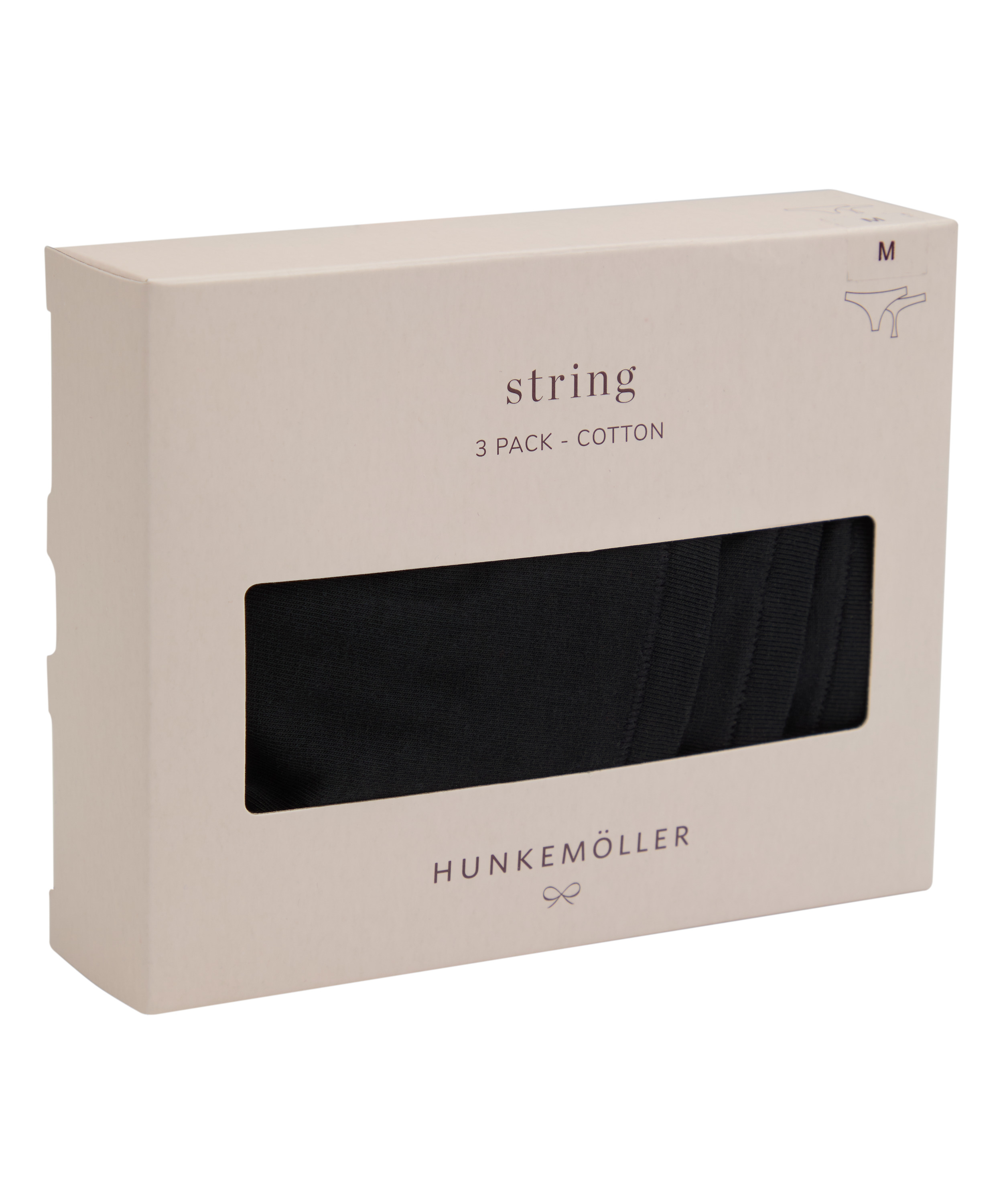 Multipack Cotton Thong, Black, main
