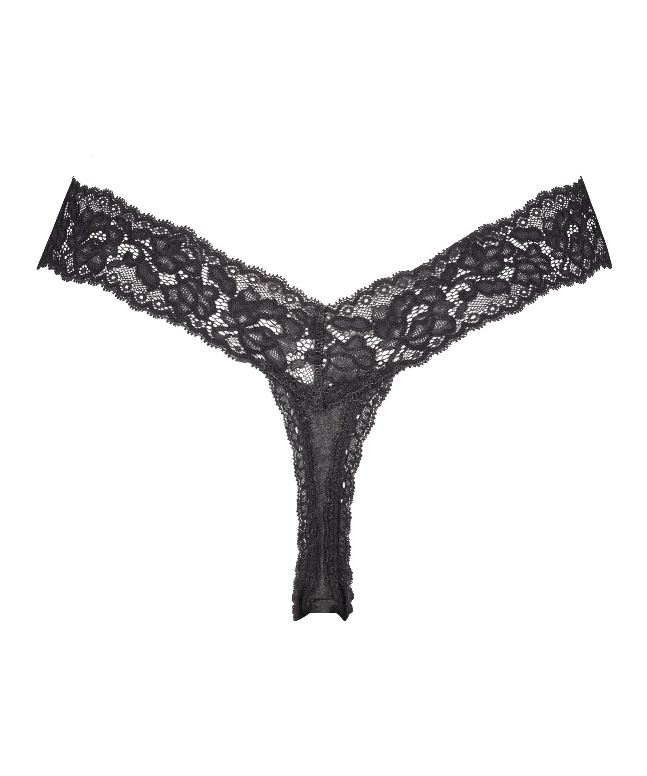 Cotton extra low thong, Gray, main