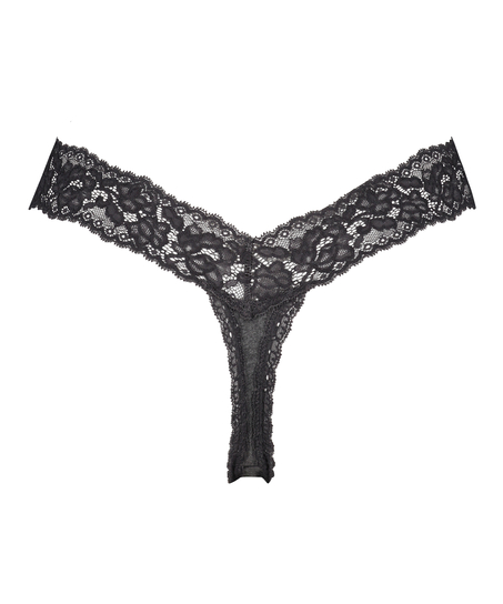 Cotton extra low thong, Gray