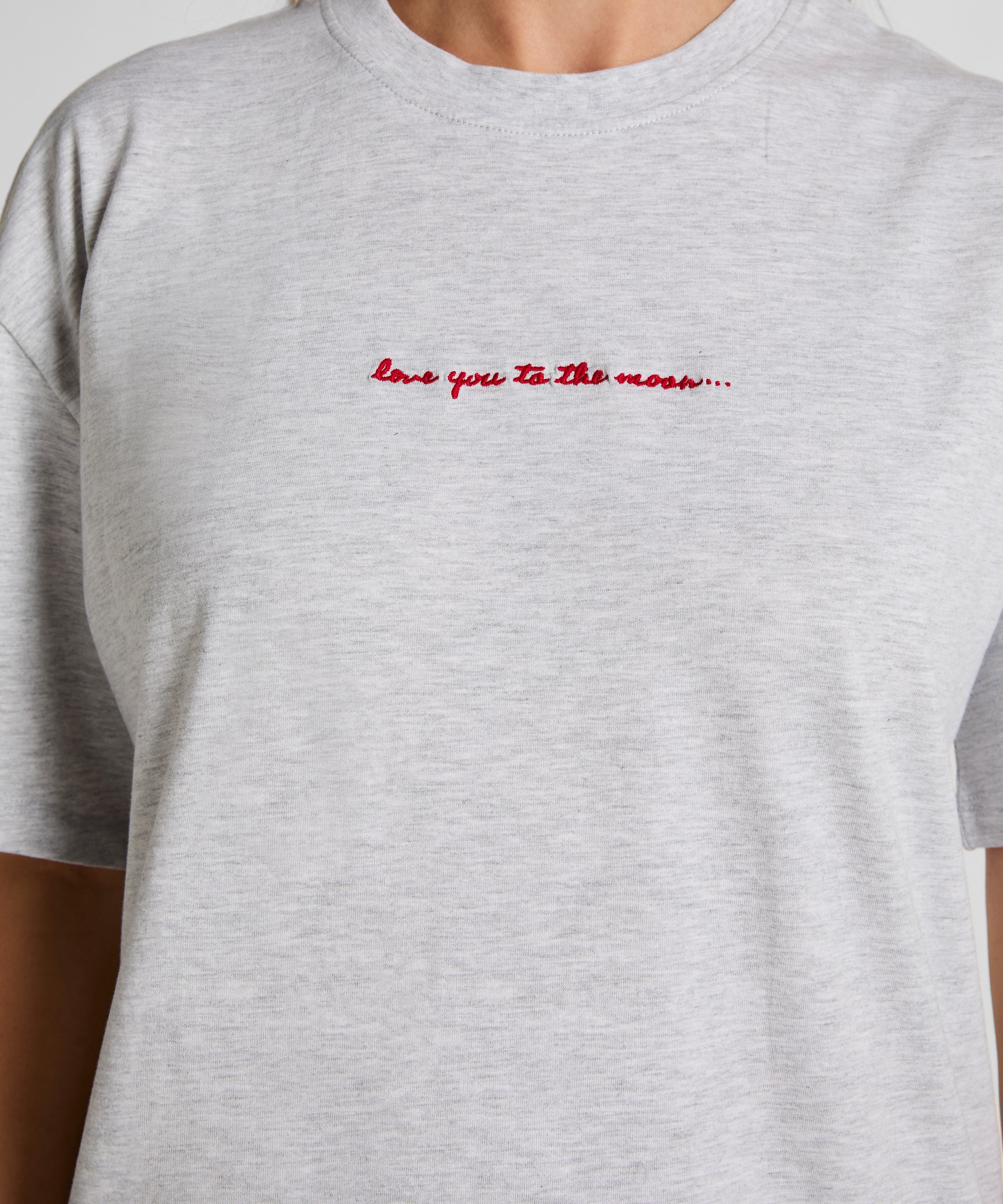 Round Neck Nightshirt, Gray, main