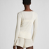 super soft Boatneck shirt with Cashmere, White
