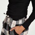 Twill Check pyjama bottoms, Black