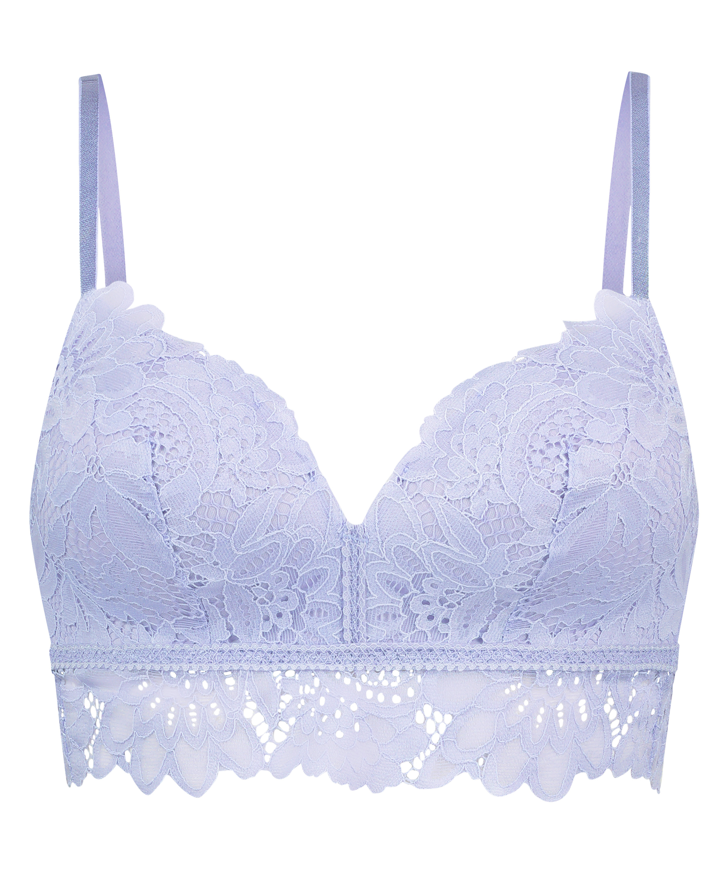 Shiloh Padded Longline Non-Underwired Bra, Purple, main