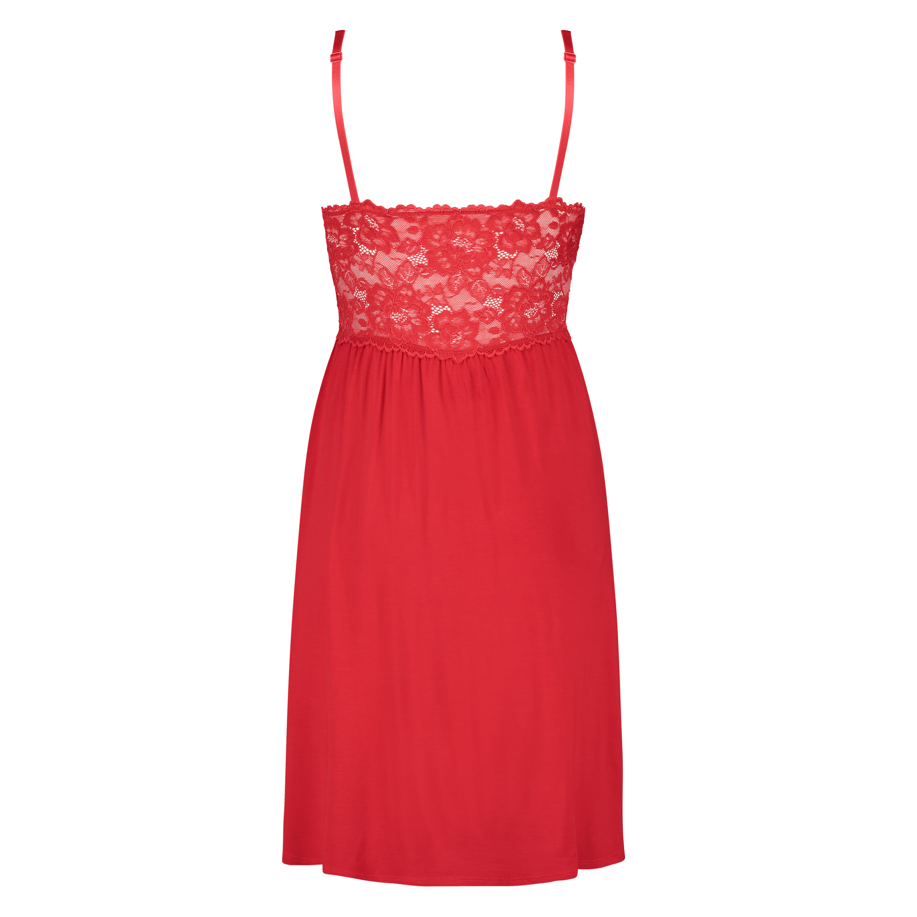 Modal Lace Slip Dress, Red, main