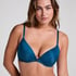 Plunge Padded Underwired Bra, Blue