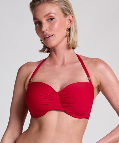Luna Bikini Top, Red