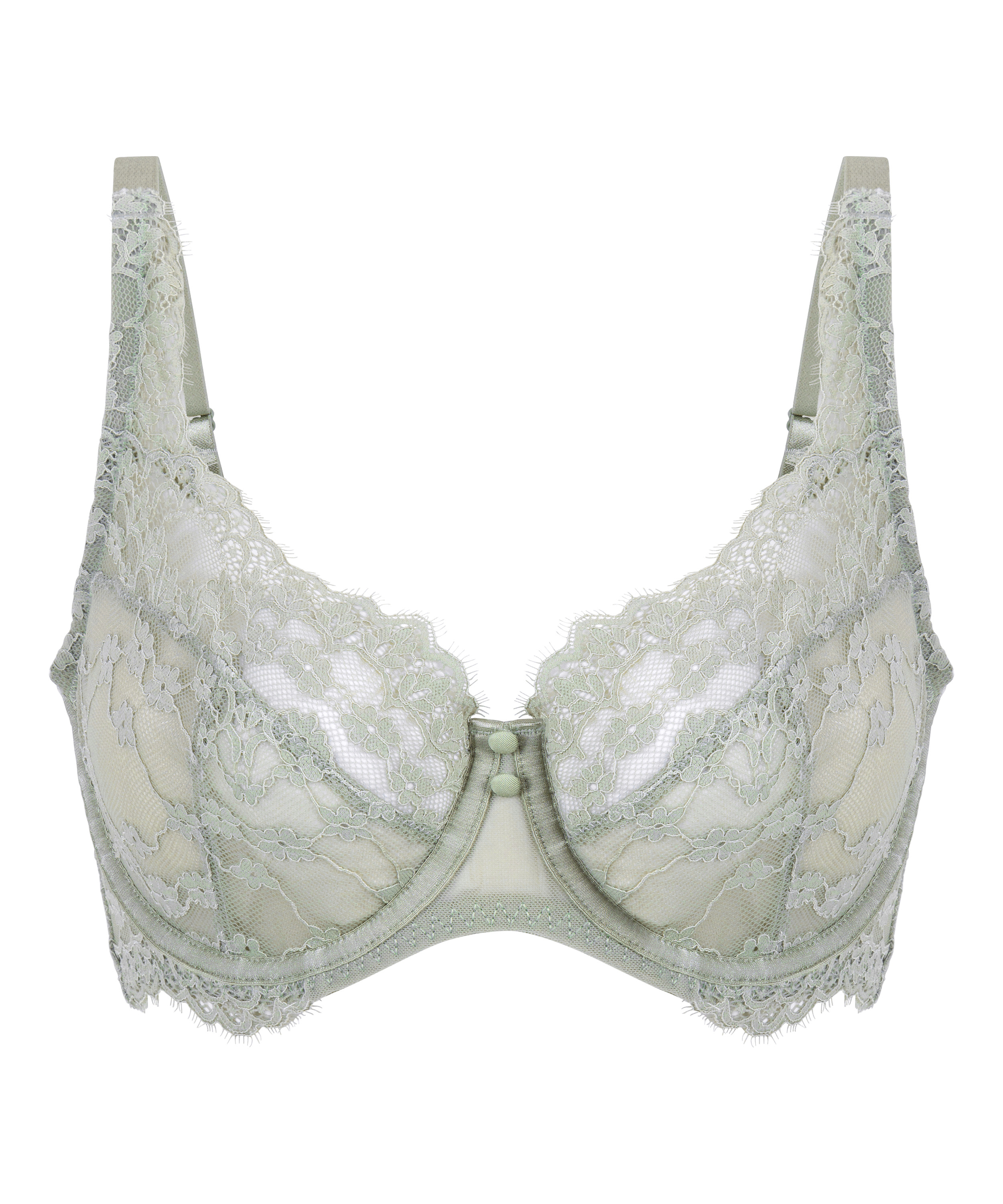 Daisy Non-Padded Underwired Bra, Green, main
