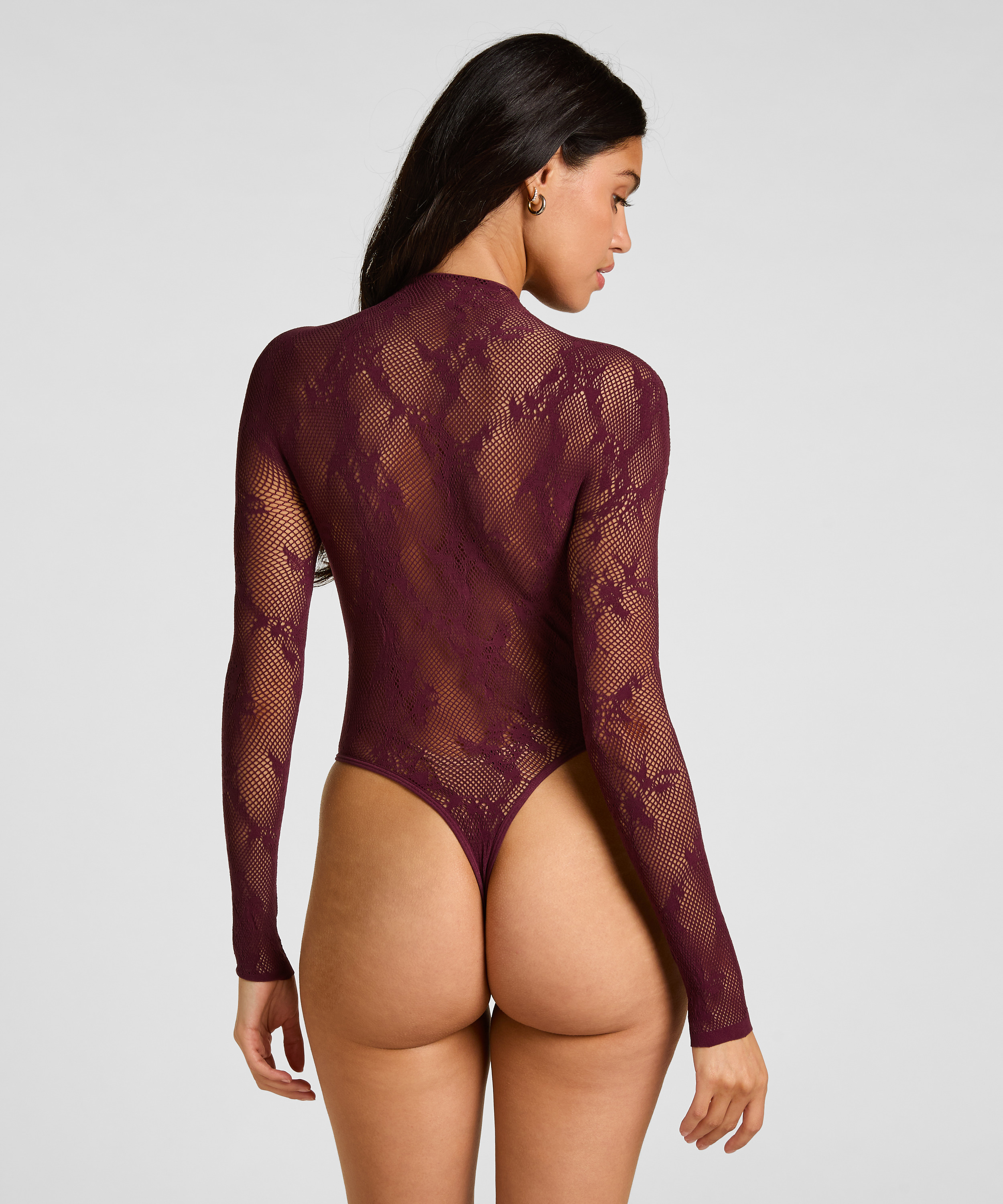 All Over Lace Body, Purple, main