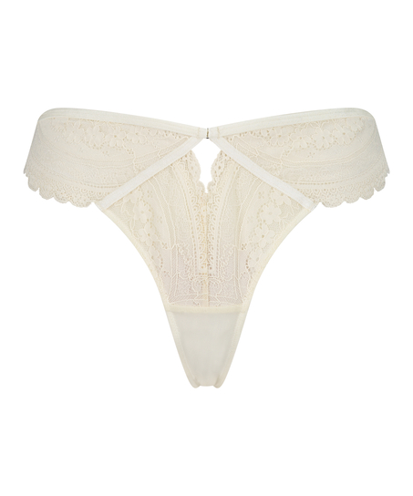 Wies High Leg Thong, White