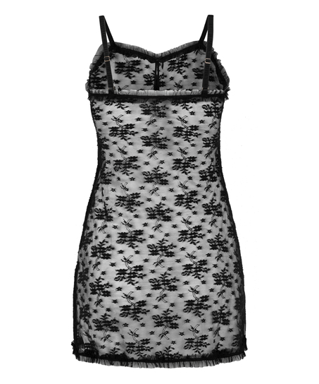 Darcy Slipdress Allover Lace, Black