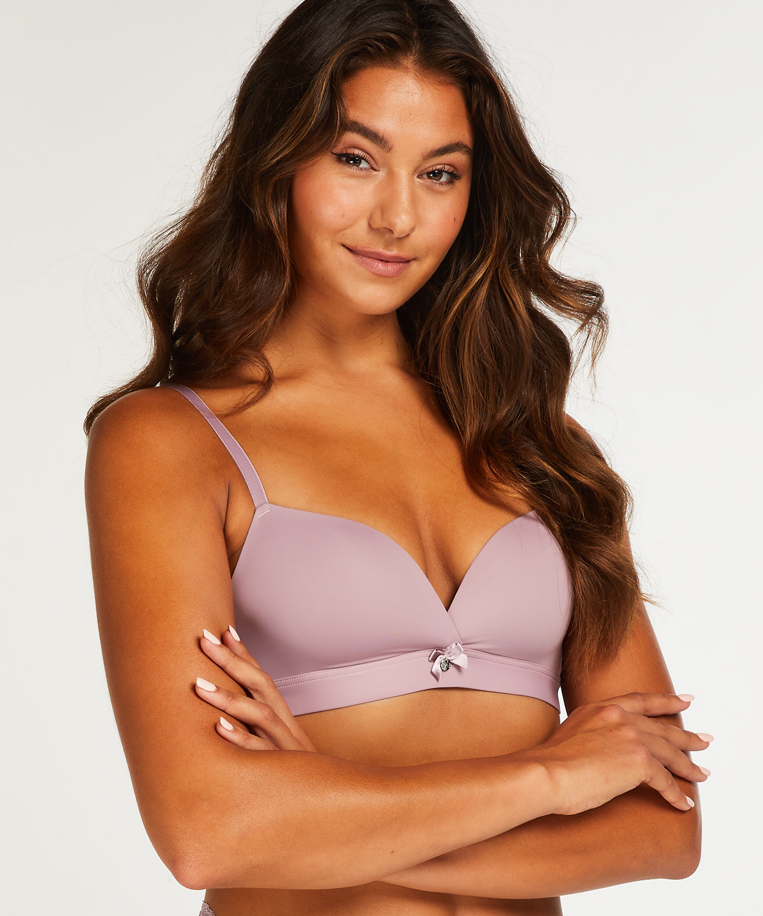 Padded Non-Wired Bra, Purple