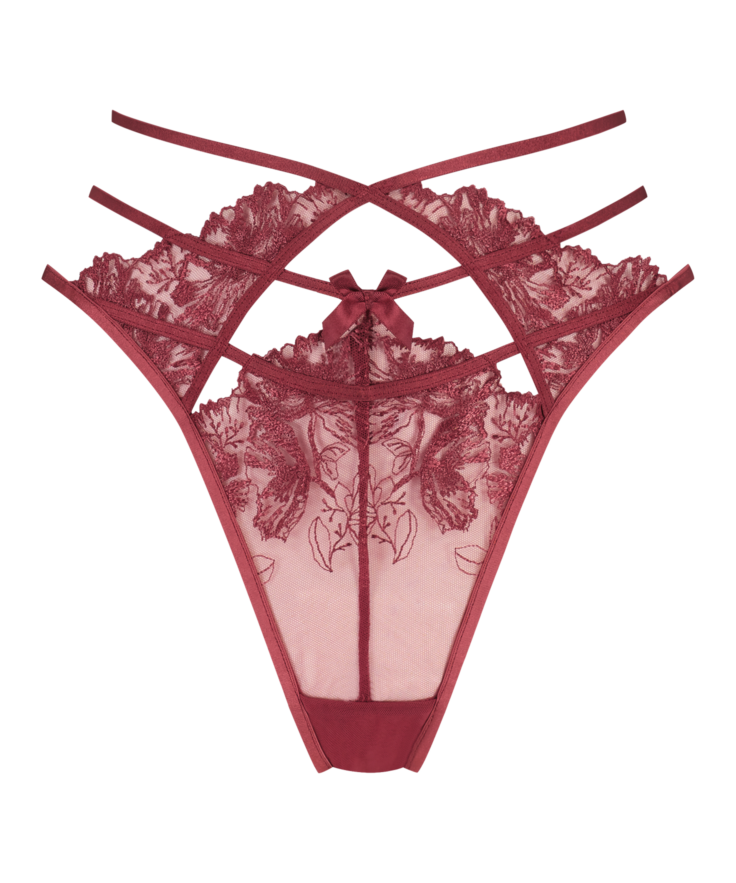 Michayla High Leg Thong, Red, main