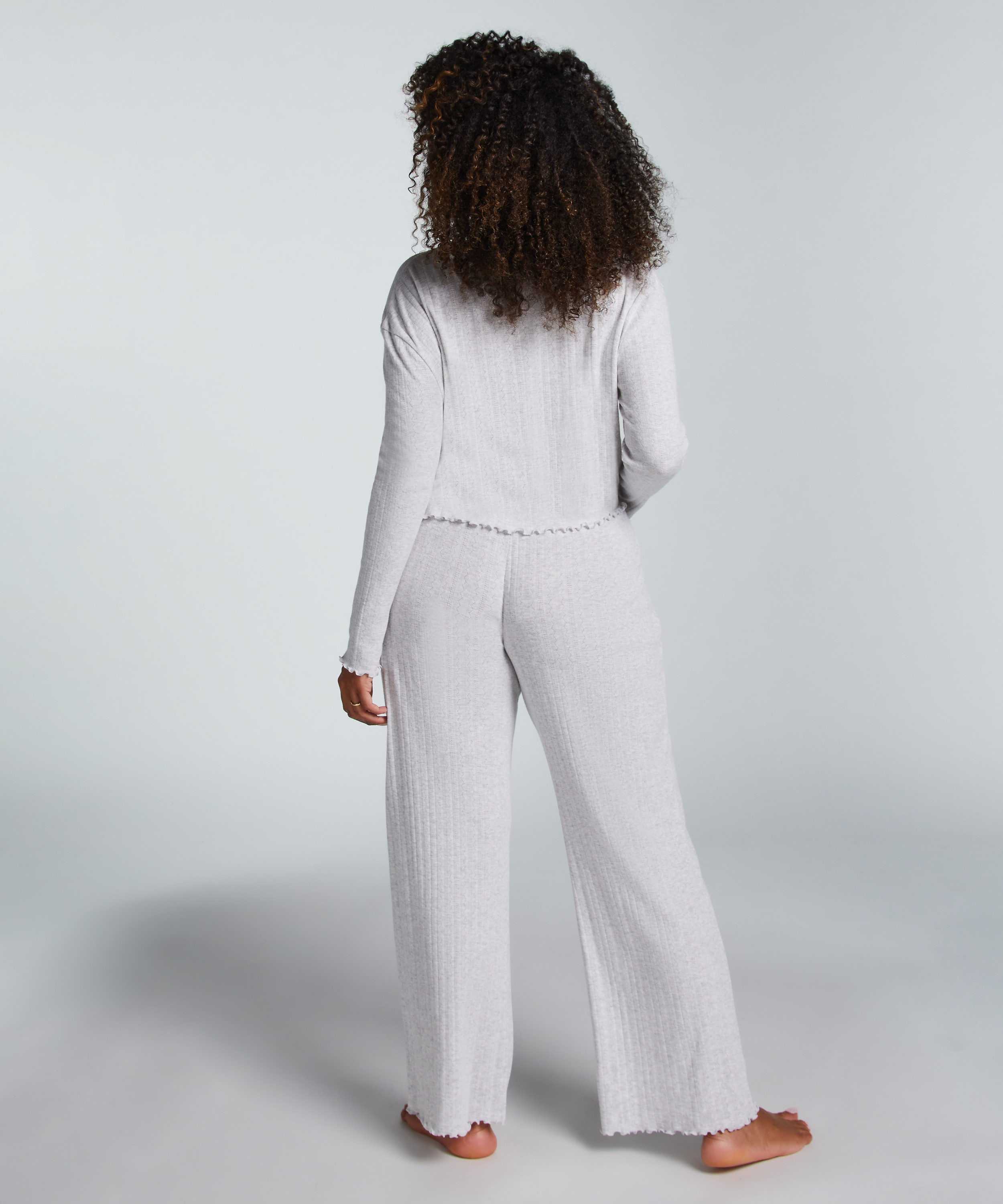 Pyjama Top Pointelle, Beige, main
