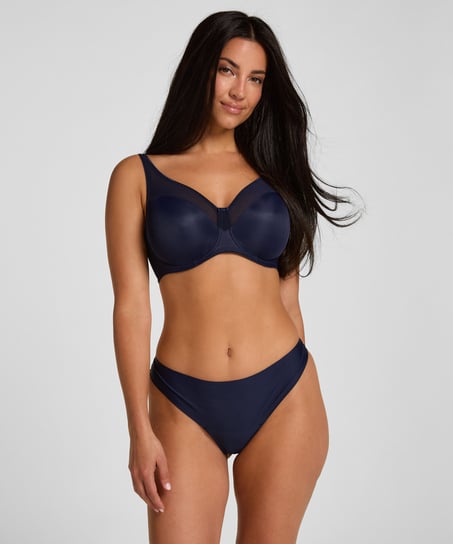 Lace Back Invisible Thong, Blue