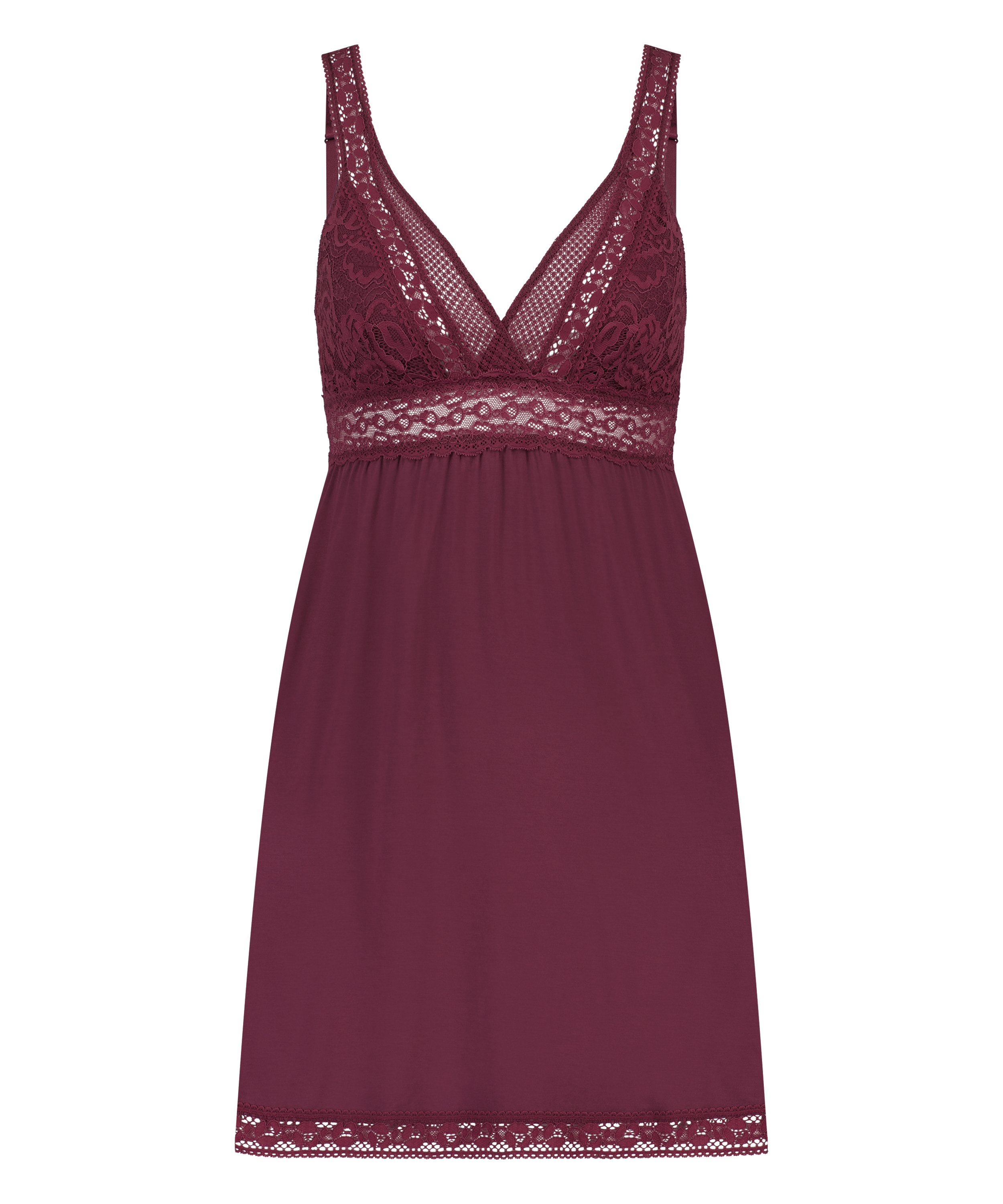 Grafic jersey lace slip dress, Purple, main