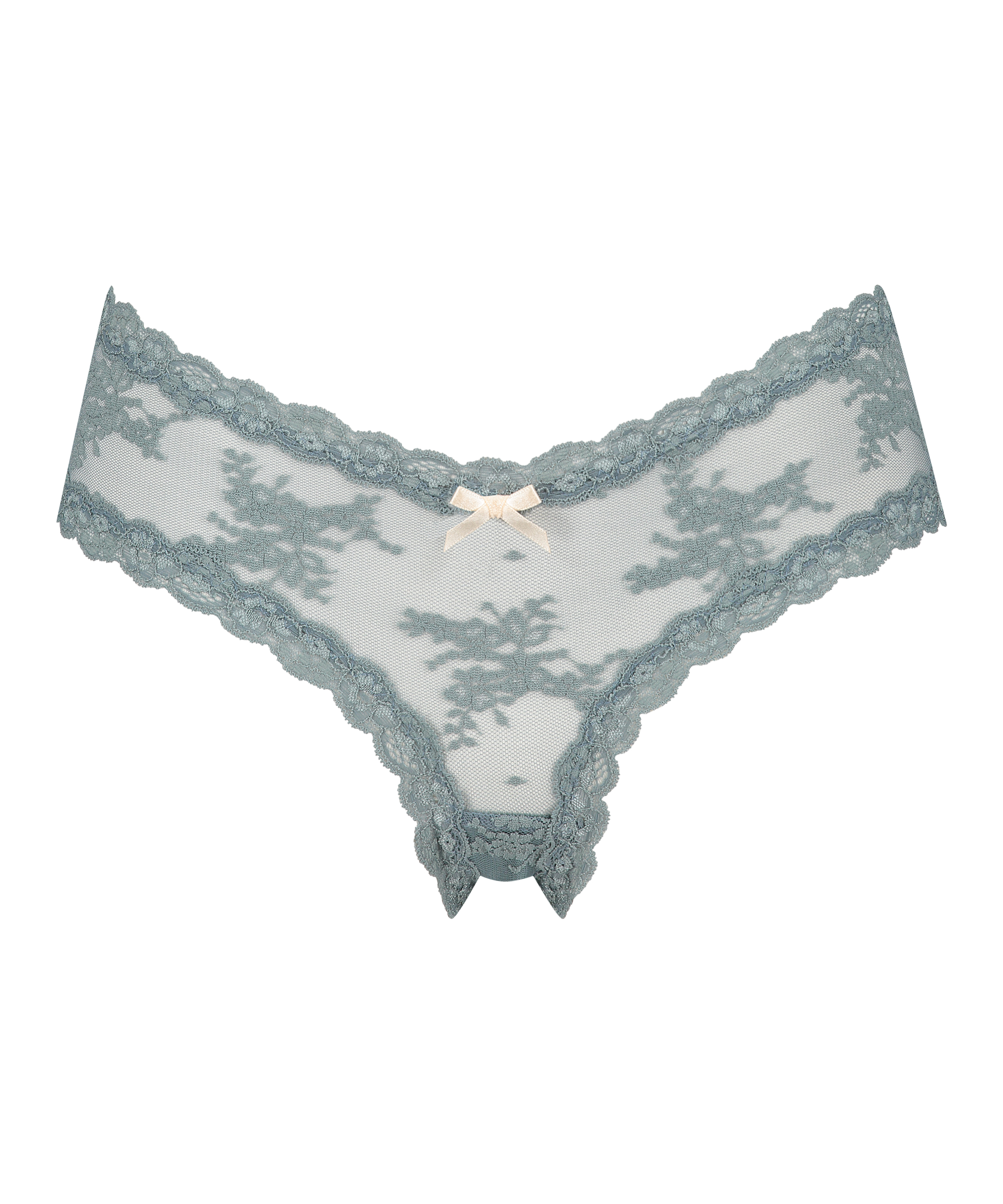 V-shaped Brazilian knickers mesh, Green, main