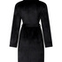 Velours short bathrobe, Black