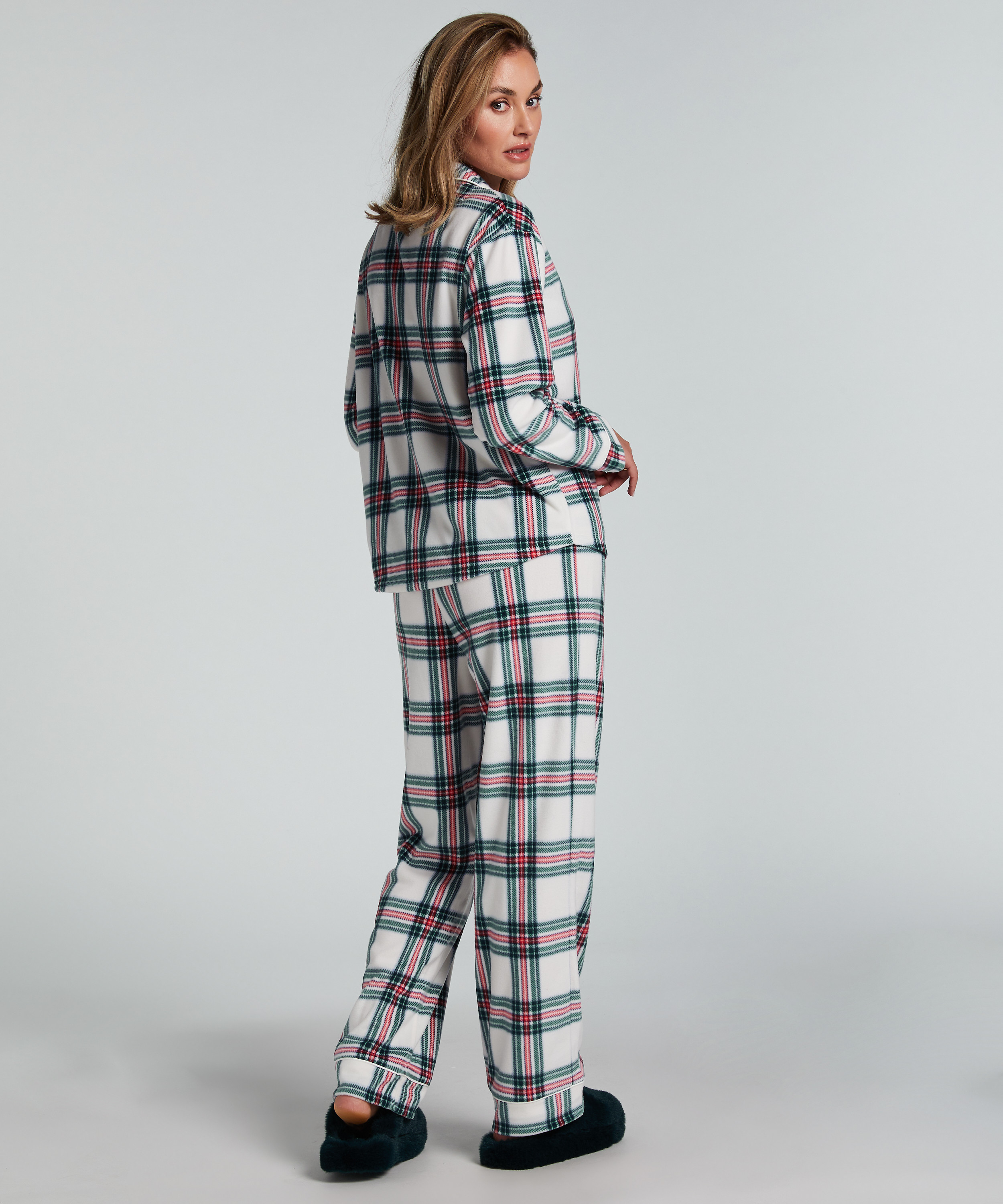 Fleece Pyjama Set, White, main