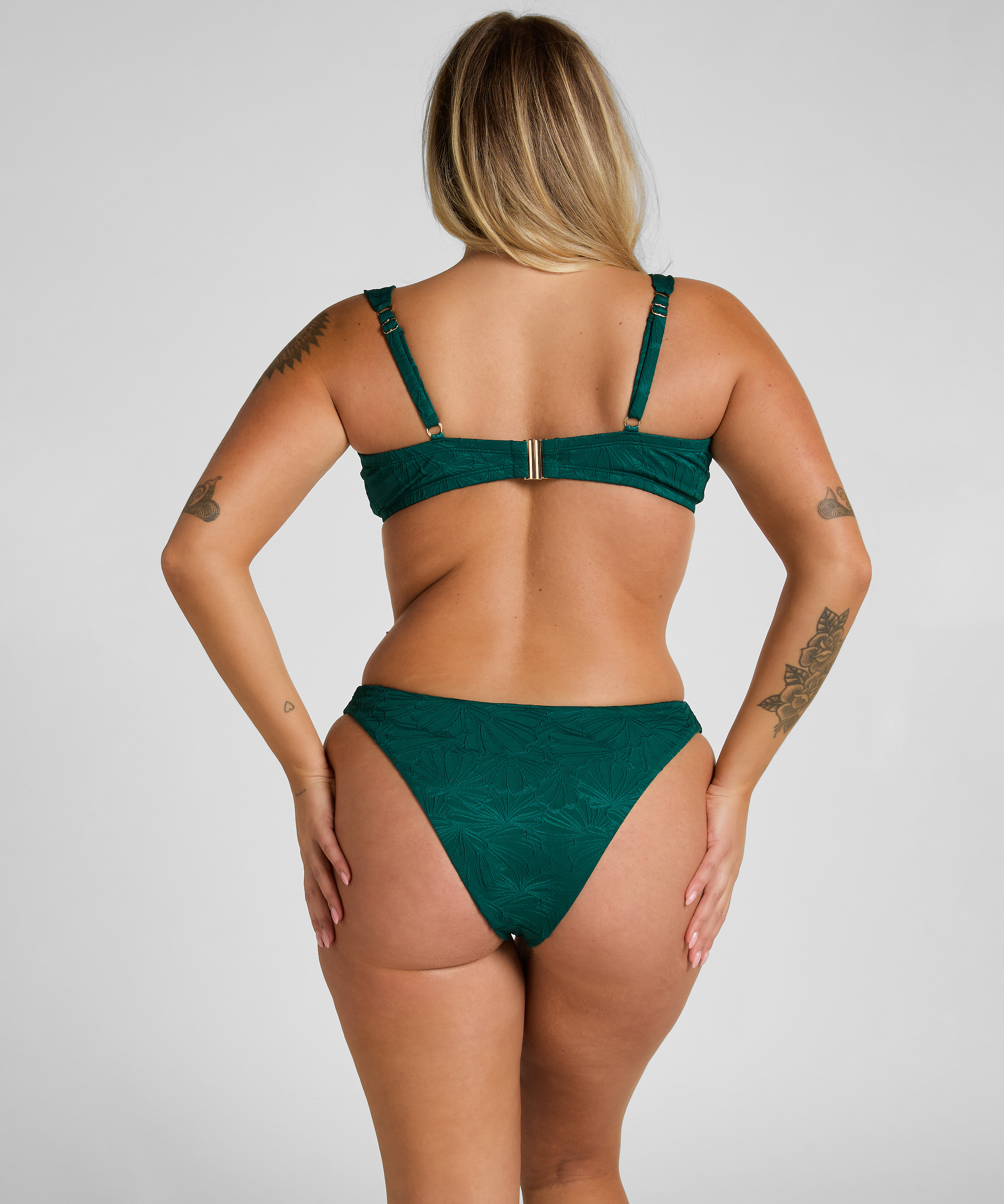 Azua Non-Padded Underwired Bikini Top, Green, main