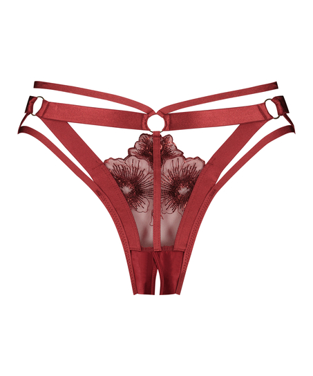 Oxana Open Crotch Brazilian, Red