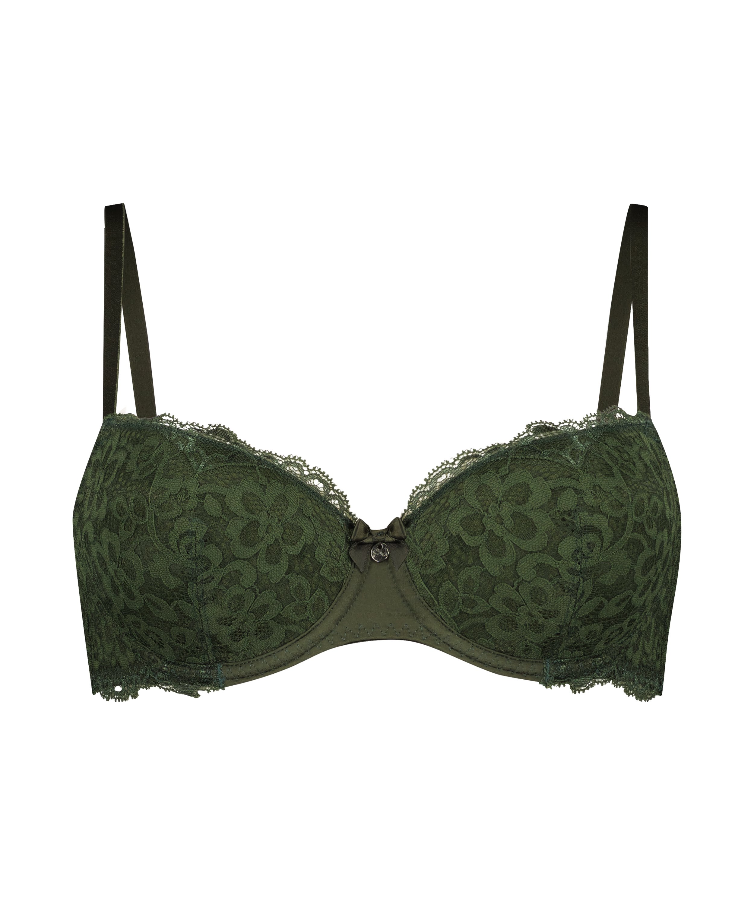 Marine Padded Underwired Bra, Green, main