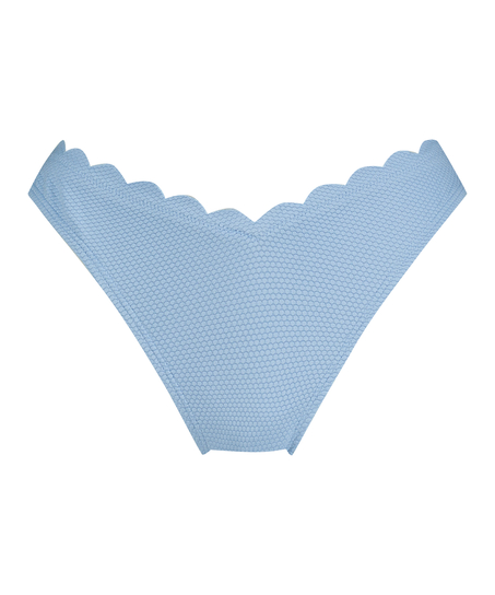 Scallop High-Leg Bikini Bottoms, Blue