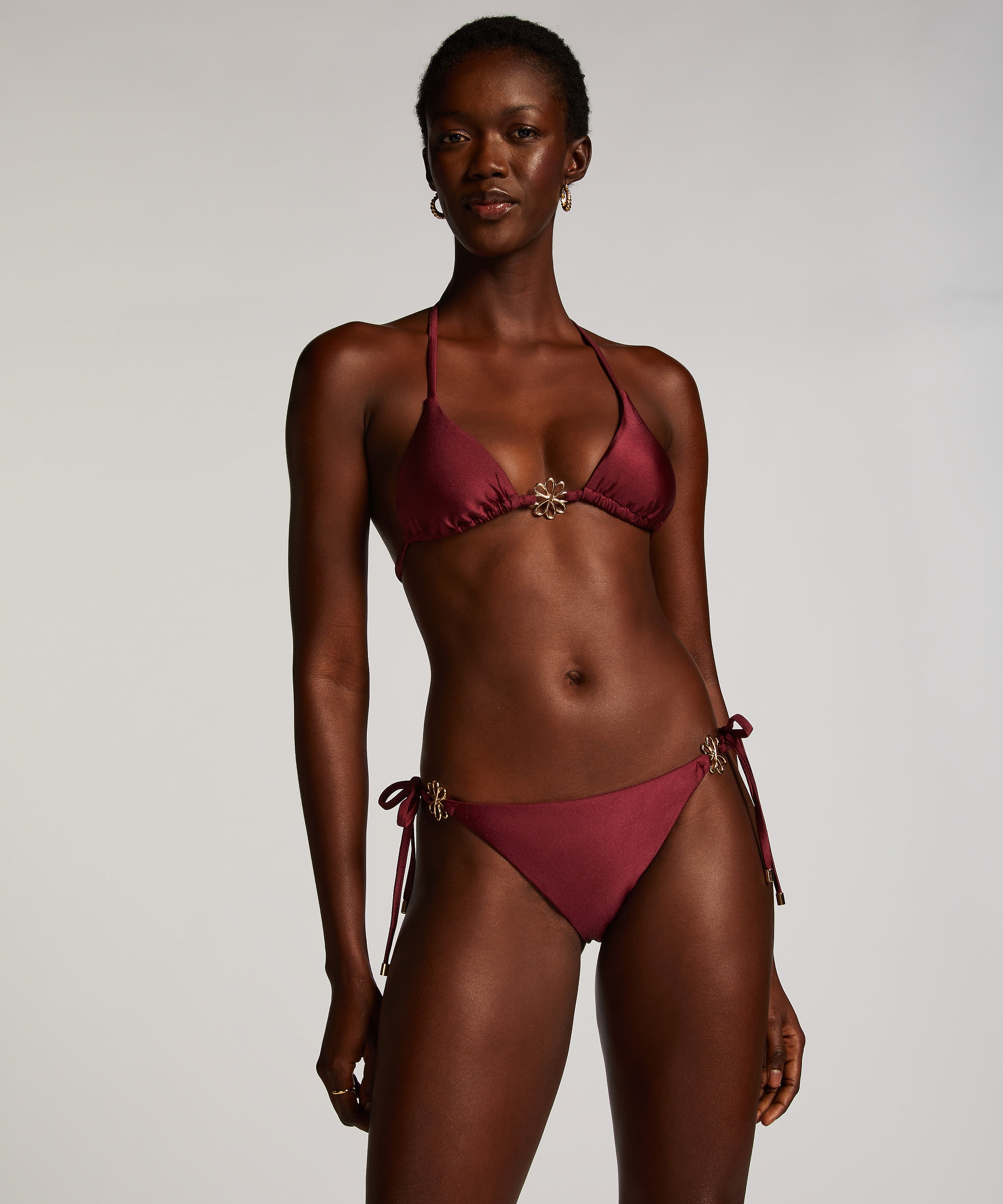 Yucatan High-Leg Bikini Bottoms, Red, main
