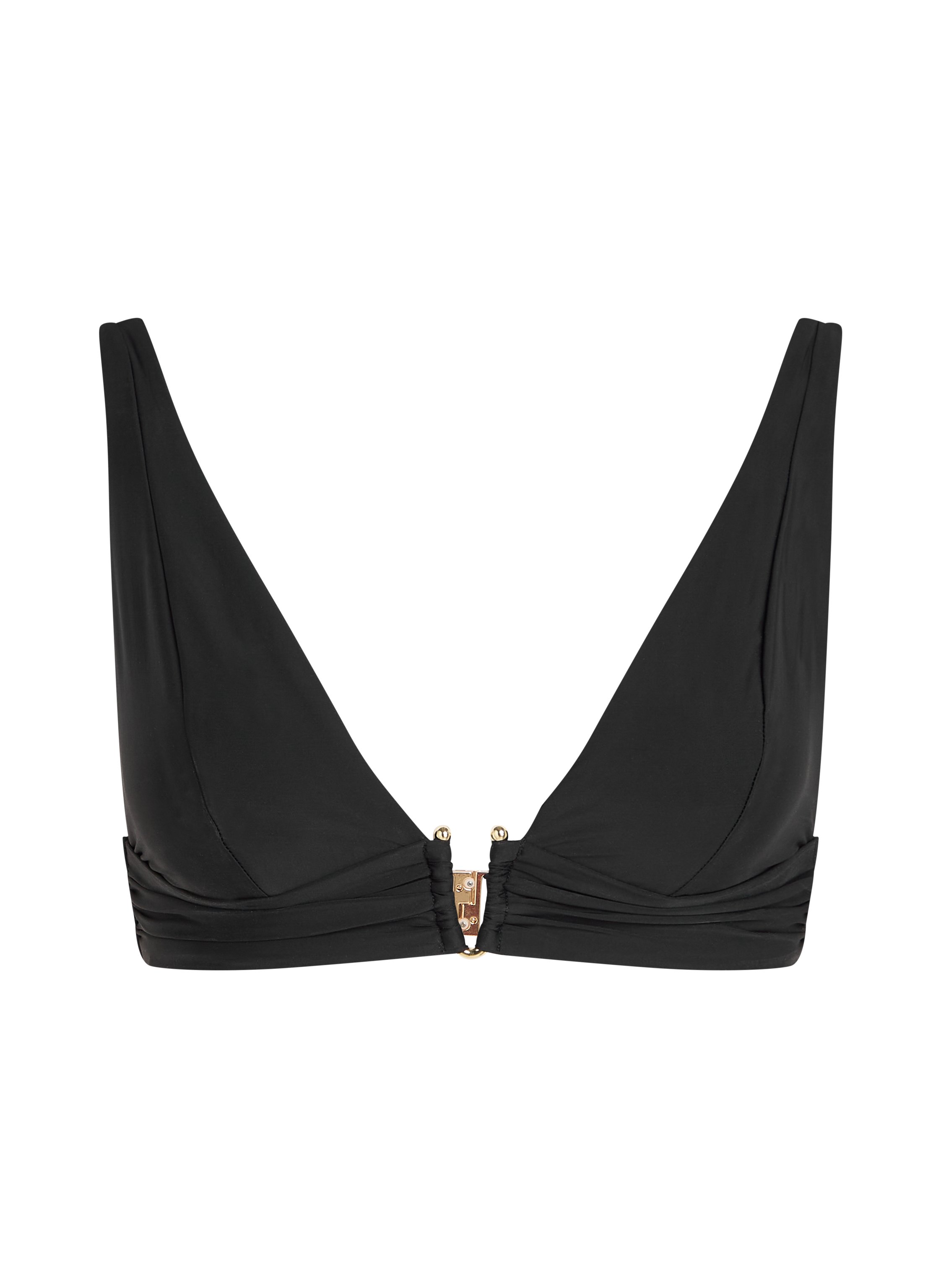 Luna Triangle Bikini Top, Black, main