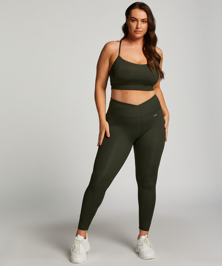 HKMX Crossed High Waisted Leggings, Green