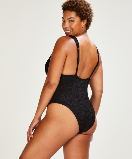 Crochet swimsuit, Black
