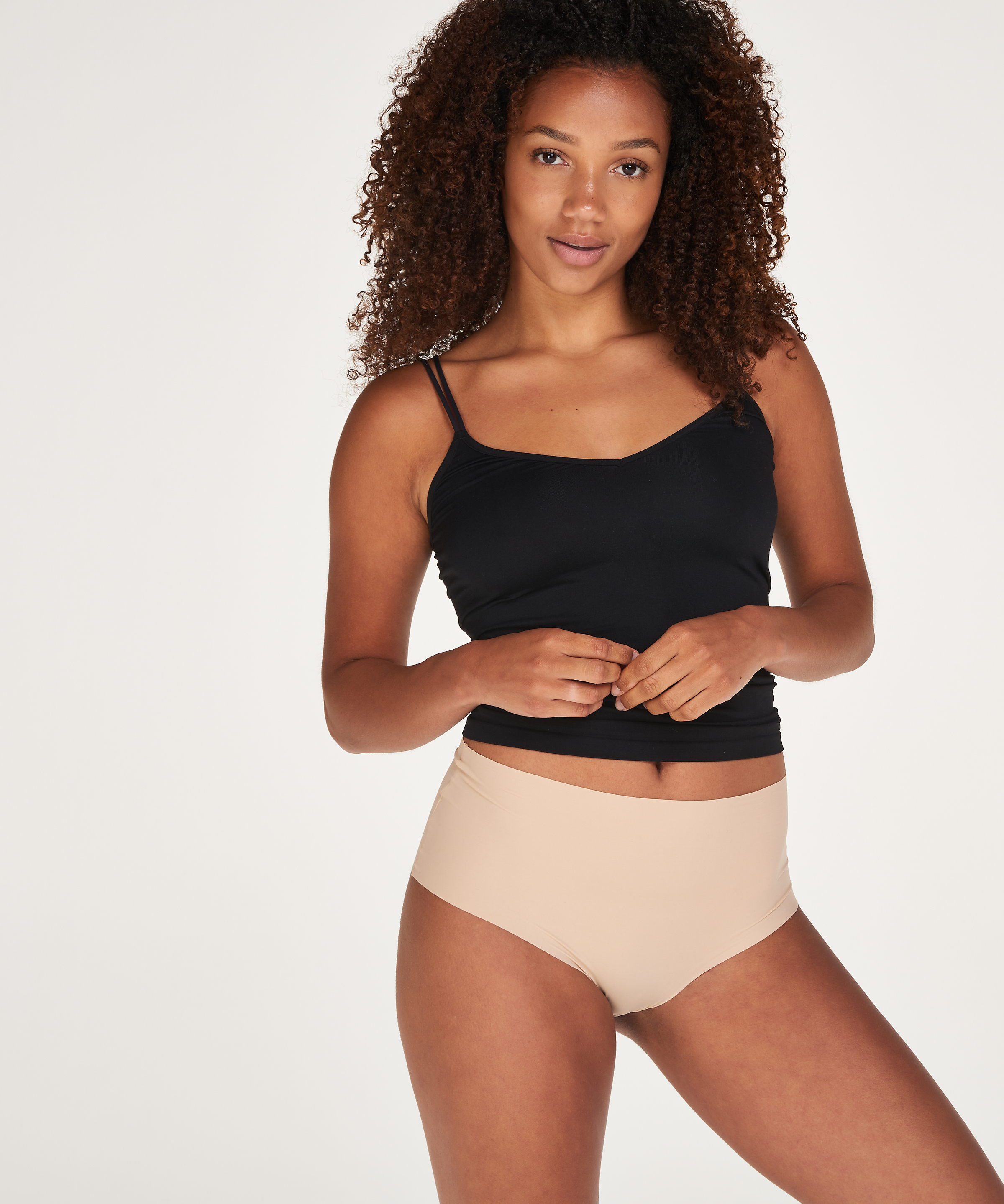 Invisible High Waist Brazilian, Beige, main