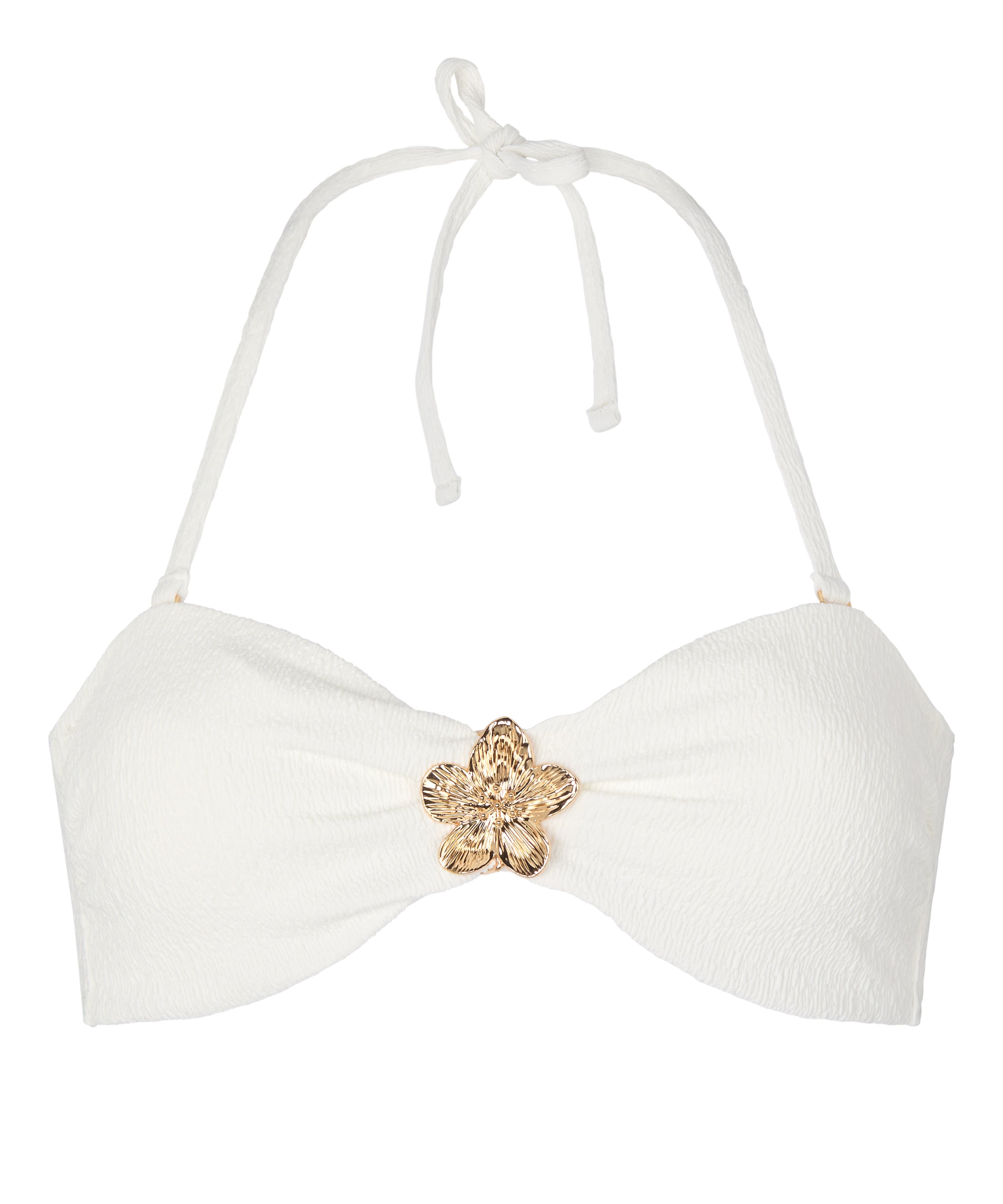 Bandeau Bikini Top Crinkle, White, main