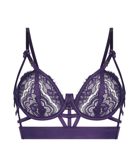 Mitzy non-padded longline underwired bra, Purple