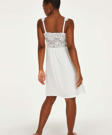 Nora Lace Slip Dress, White