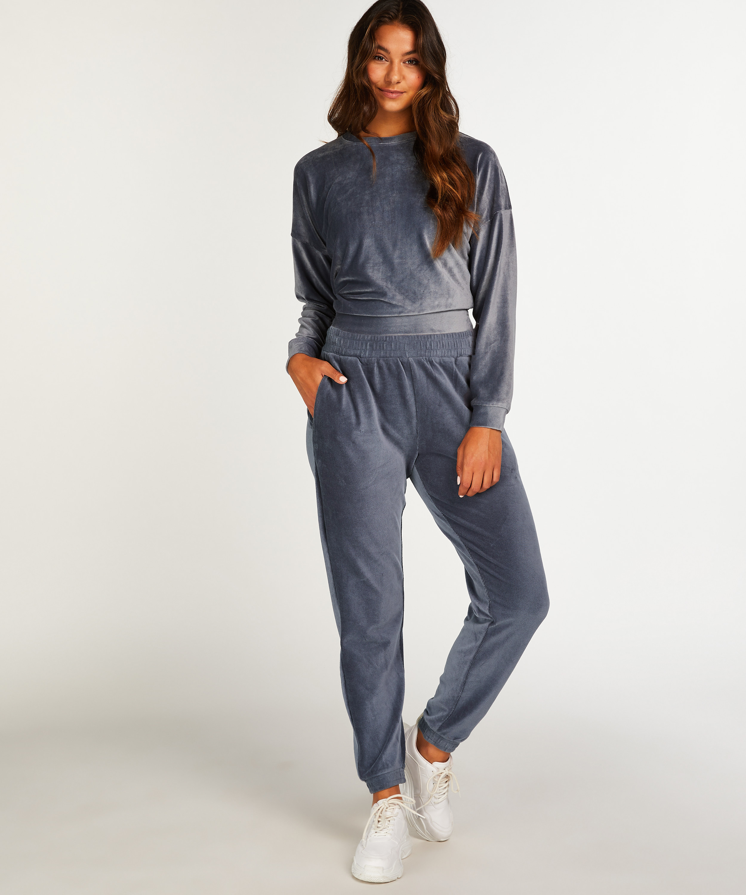 Velour rib jogging bottoms for €15 Pajama Pants Hunkemöller