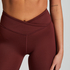 HKMX Crossed High Waisted Leggings, Red